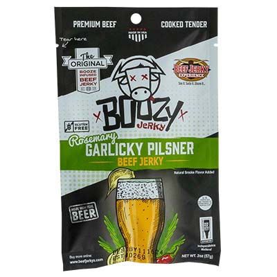 Boozy Rosemary Garlicky Pilsner Brisket Beef Jerky