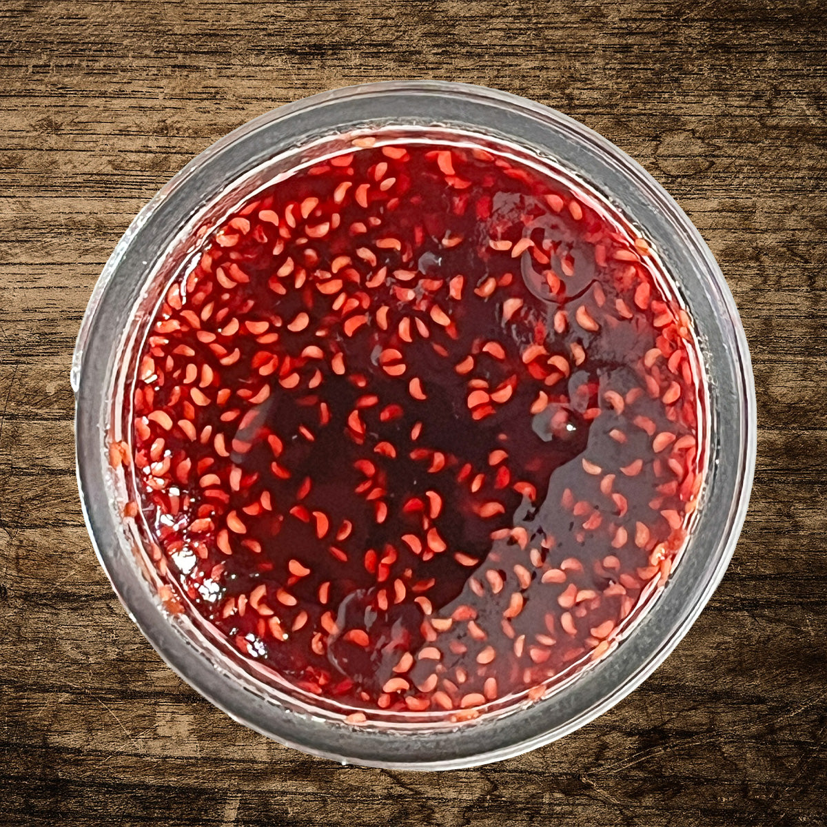 View of the top of the open jar
